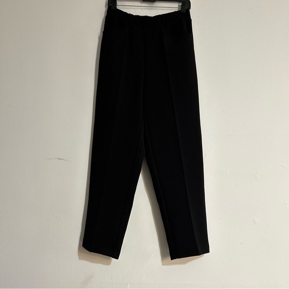 Universal Standard Ponte Tailored Pleated Straight Leg Pants Black 2XS 6-8 Work